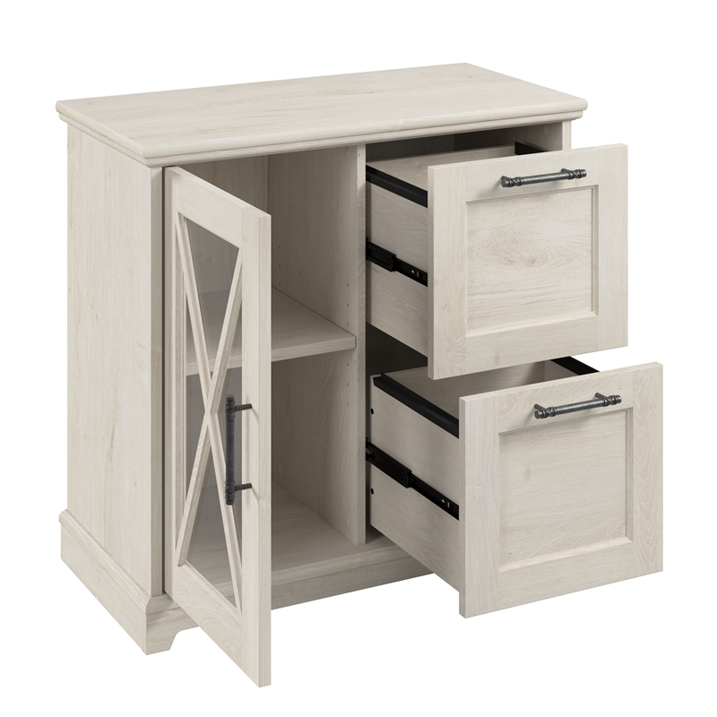 Bowery Hill 2 Drawers Lateral White Engineered Wood Filing Cabinet Easy Assembly