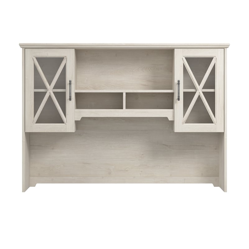 Bowery Hill Engineered Wood Hutch for Buffet Cabinet in Linen White Oak
