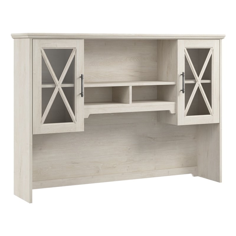 Bowery Hill Engineered Wood Hutch for Buffet Cabinet in Linen White Oak