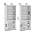 Bowery Hill 5-Shelf Engineered Wood Bookcase in Linen White Oak (Set of 2)