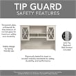 Bowery Hill Engineered Wood Desk with Storage Cabinet in Linen White Oak