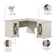Bowery Hill Engineered Wood L-Shaped Desk in Linen White Oak