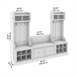 Bowery Hill Engineered Wood Entryway Storage Set with Doors in Black Suede Oak