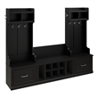 Bowery Hill Engineered Wood Entryway Storage Set w/ Drawers in Black Suede Oak