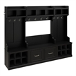 Bowery Hill Full Engineered Wood Entryway Storage Set with Doors in Black Oak