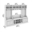 Bowery Hill Full Engineered Wood Entryway Storage Set with Drawers in Black Oak