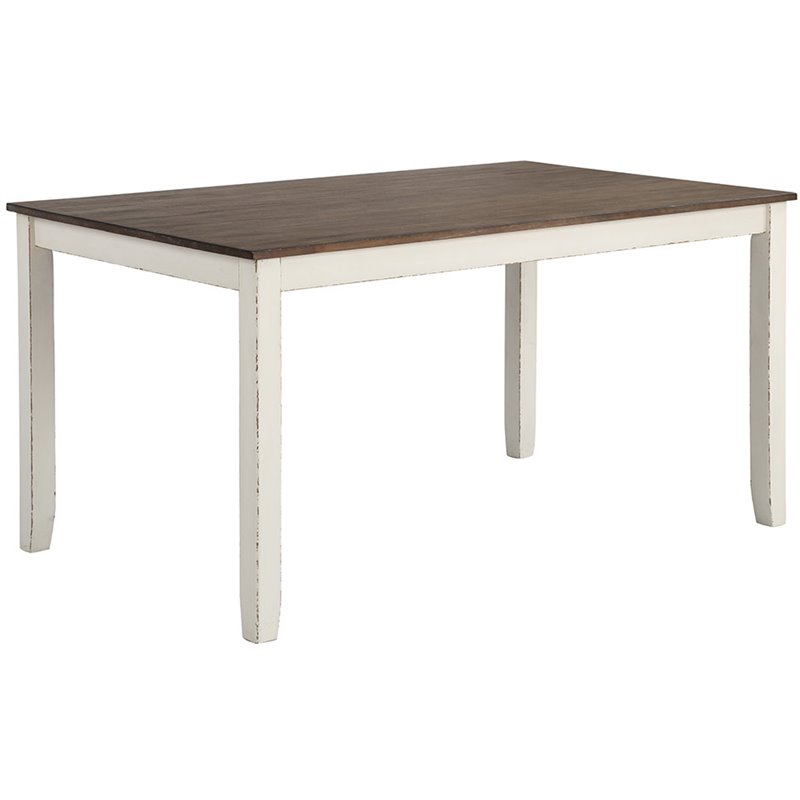 Bowery Hill 7-piece Farmhouse Wood Dining Set Chestnut and Vintage White