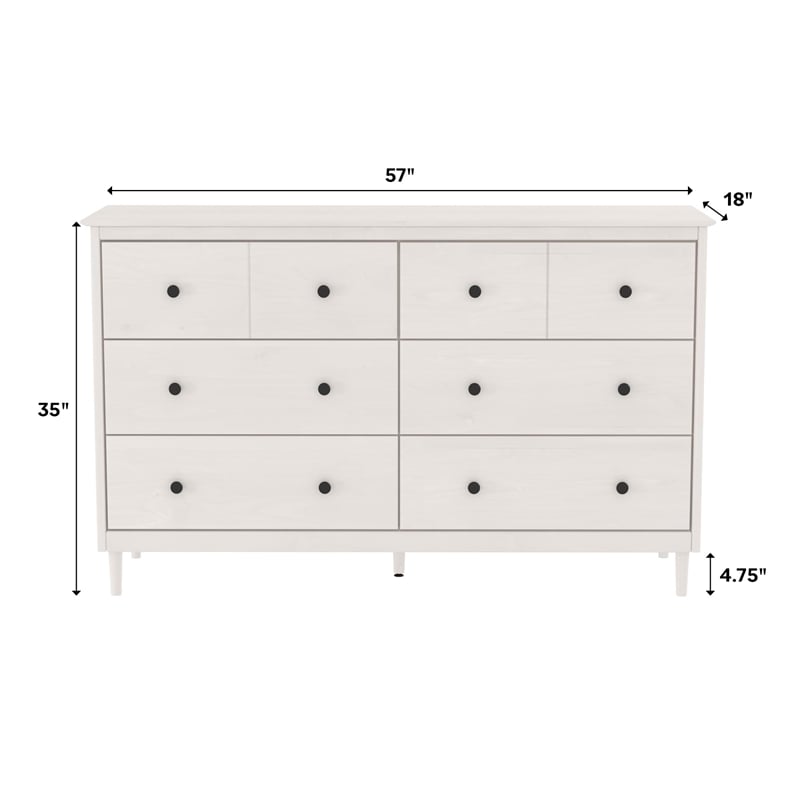 Bowery Hill Modern 6 Drawer Solid Wood Dresser in Caramel Finish
