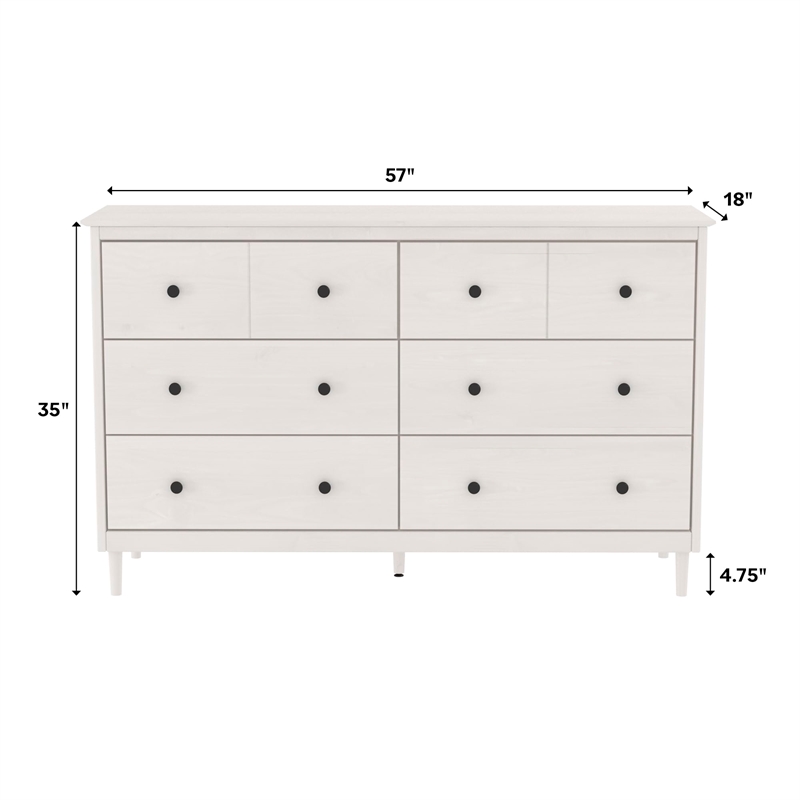 Bowery Hill Modern 6 Drawer Solid Wood Dresser in Caramel Finish