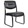 Bowery Hill Modern Leather Plus with Black Frame Guest Chair