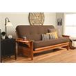 Bowery Hill Full Linen Fabric Futon in Cocoa Brown-Frame Not Included