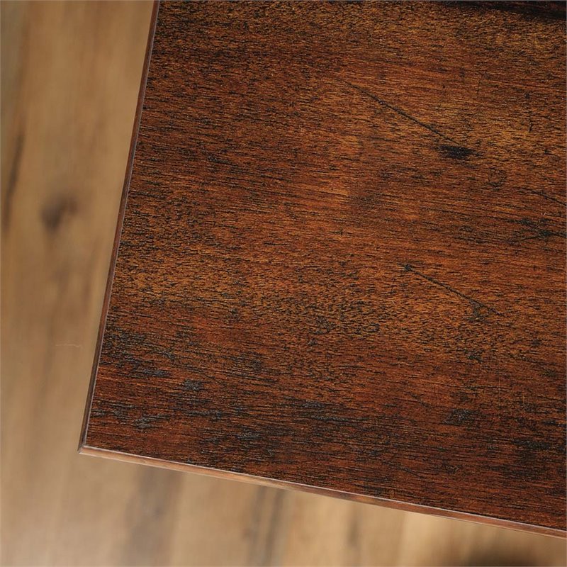 Bowery Hill Engineered Wood Computer Desk with Hutch in Curado Cherry