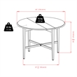 Bowery Hill Round Drop Leaf Contemporary Solid Wood Dining Table in Light Oak