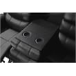 Bowery Hill Modern LED Faux Leather Reclining Sectional in Black
