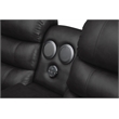 Bowery Hill Modern LED Faux Leather Reclining Sectional in Black