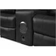 Bowery Hill Modern LED Faux Leather Reclining Sectional in Black