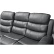 Bowery Hill Faux Leather Gray Sectional Rectangular LED Reclining 110