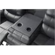 Bowery Hill Faux Leather Gray Sectional Rectangular LED Reclining 110