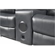 Bowery Hill Faux Leather Gray Sectional Rectangular LED Reclining 110