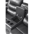 Bowery Hill Faux Leather Gray Sectional Rectangular LED Reclining 110