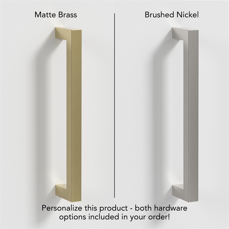 Bowery Hill Contemporary 60W Hutch in White - Engineered Wood