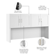 Bowery Hill Contemporary 72W Hutch in White - Engineered Wood