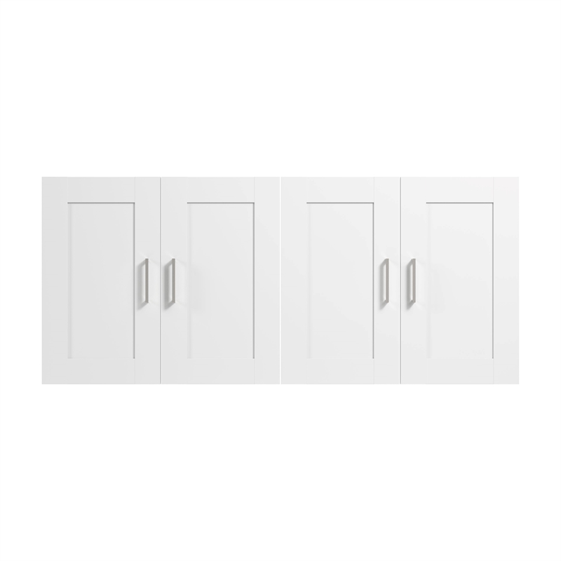Bowery Hill 4 Door Set for 60W Bookshelf in White - Engineered Wood
