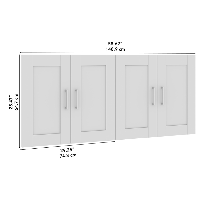 Bowery Hill 4 Door Set for 60W Bookshelf in White - Engineered Wood