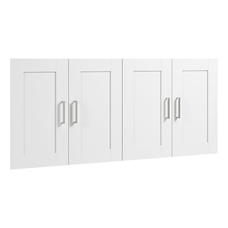Bowery Hill 4 Door Set for 60W Bookshelf in White - Engineered Wood