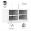 Bowery Hill Modern 30W Shoe Bench in White - Engineered Wood