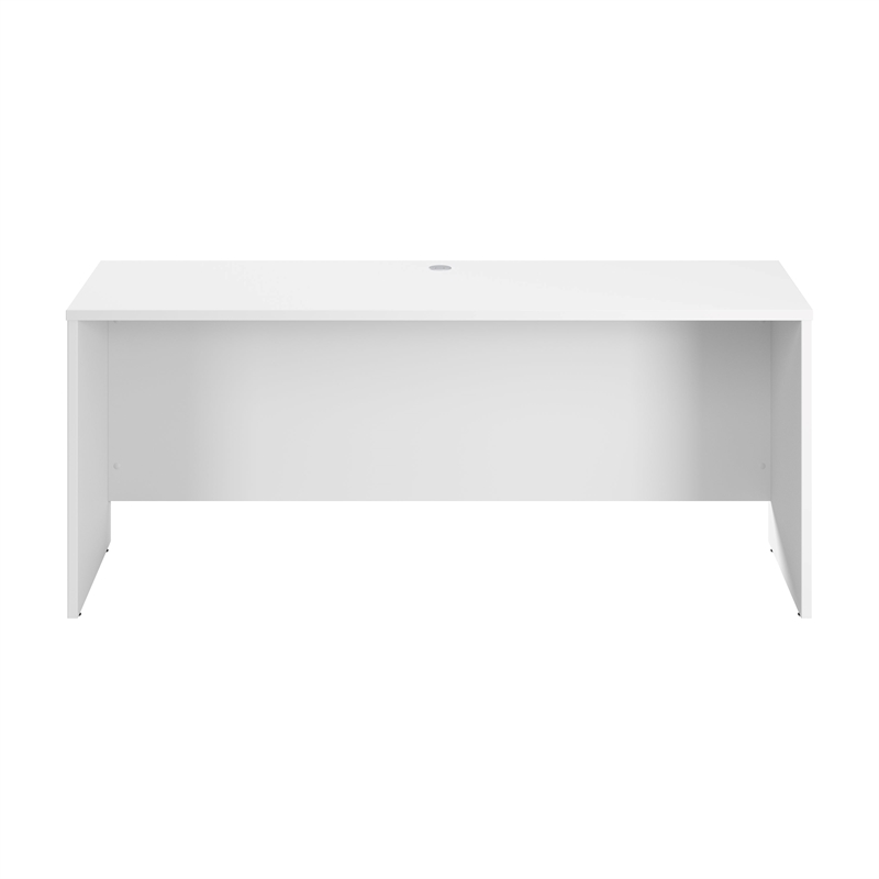 Bowery Hill 72W x 24D Credenza Desk in White - Engineered Wood
