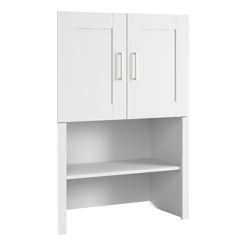 Bowery Hill Modern 30W Bookcase Hutch in White - Engineered Wood