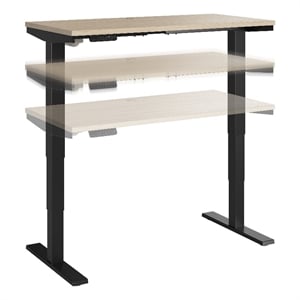 Bowery Hill 48&quot Engineered Wood Adjustable Standing Desk in Natural Elm/Black