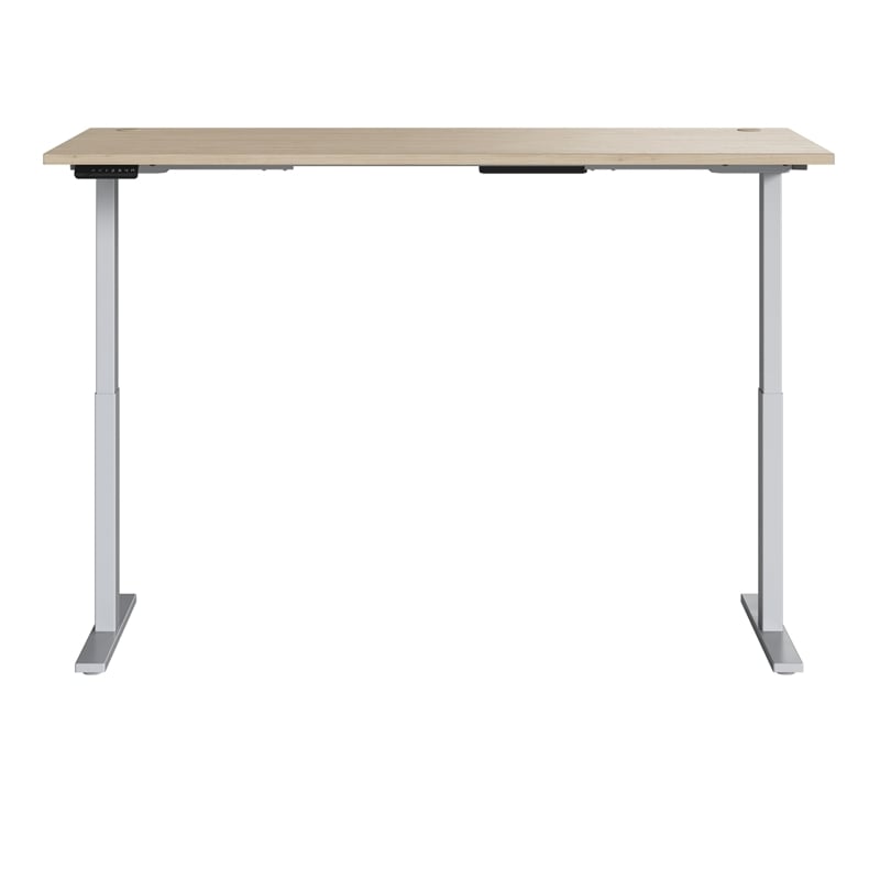 Bowery Hill 48W Adjustable Standing Desk in Natural Elm - Engineered Wood