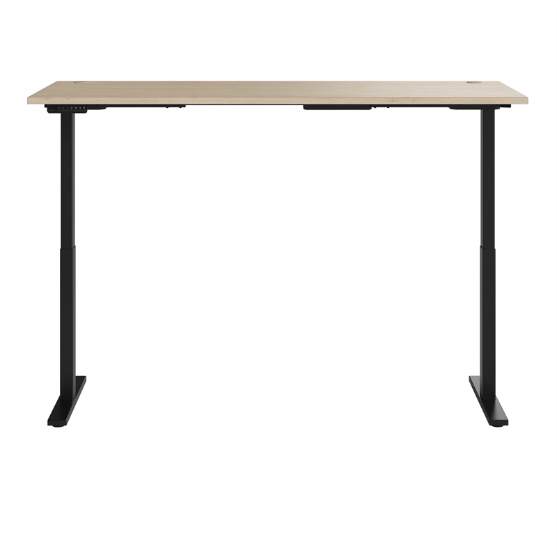 Bowery Hill 48W Adjustable Standing Desk in Natural Elm - Engineered Wood