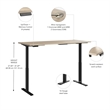 Bowery Hill 48W Adjustable Standing Desk in Natural Elm - Engineered Wood