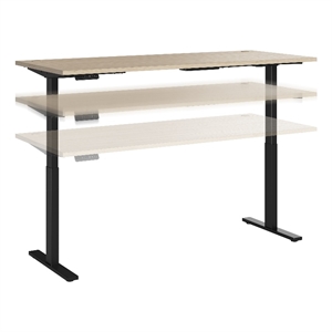 Bowery Hill 48W Adjustable Standing Desk in Natural Elm - Engineered Wood