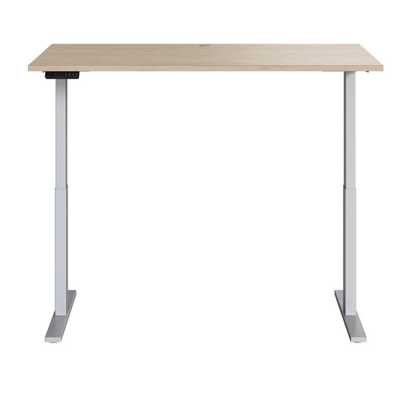 Bowery Hill 72W Adjustable Standing Desk in Natural Elm - Engineered Wood