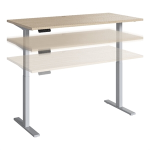 Bowery Hill 72W Adjustable Standing Desk in Natural Elm - Engineered Wood