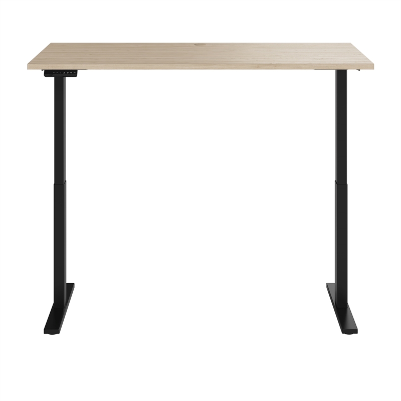Bowery Hill 72W Adjustable Standing Desk in Natural Elm - Engineered Wood