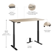 Bowery Hill 72W Adjustable Standing Desk in Natural Elm - Engineered Wood