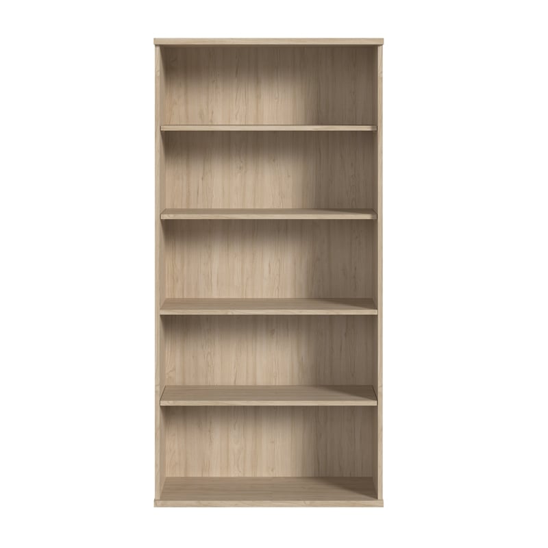 Bowery Hill Tall 5 Shelf Bookcase in Natural Elm - Engineered Wood