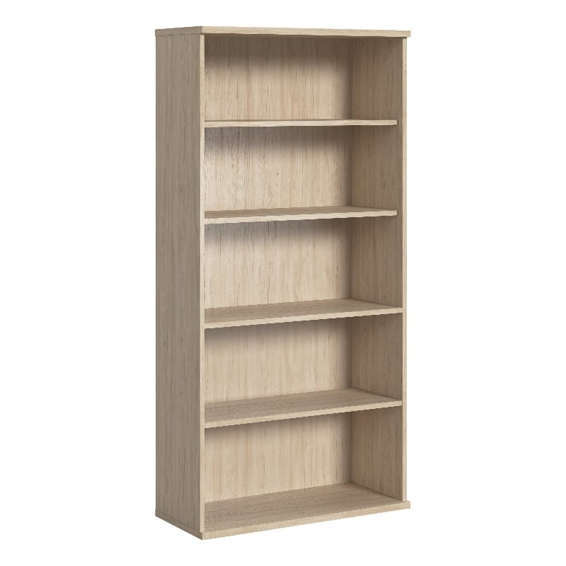 Bowery Hill Tall 5 Shelf Bookcase in Natural Elm - Engineered Wood