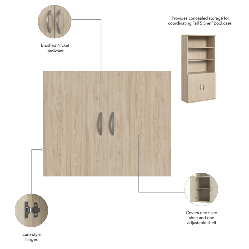 Bowery Hill Bookcase Door Kit in Natural Elm - Engineered Wood