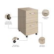 Bowery Hill 2 Drawer Mobile File Cabinet in Natural Elm - Engineered Wood