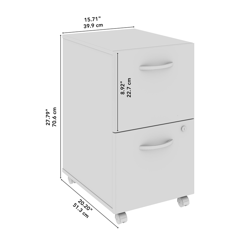 Bowery Hill 2 Drawer Mobile File Cabinet in Natural Elm - Engineered Wood