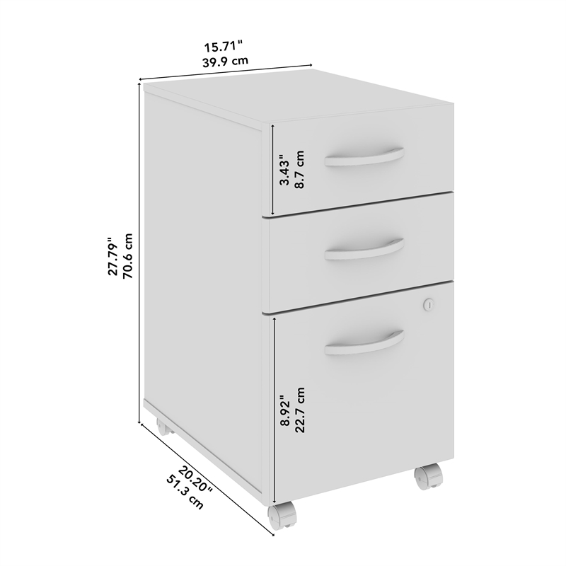 Bowery Hill 3 Drawer Mobile File Cabinet in Natural Elm - Engineered Wood