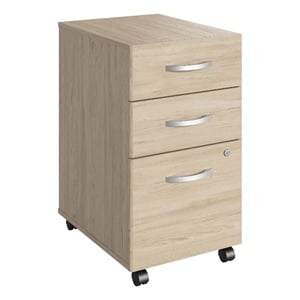 Bowery Hill 3 Drawer Mobile File Cabinet in Natural Elm - Engineered Wood