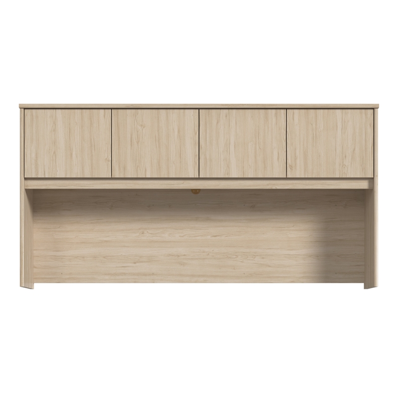 Bowery Hill Modern 72W Desk Hutch in Natural Elm - Engineered Wood