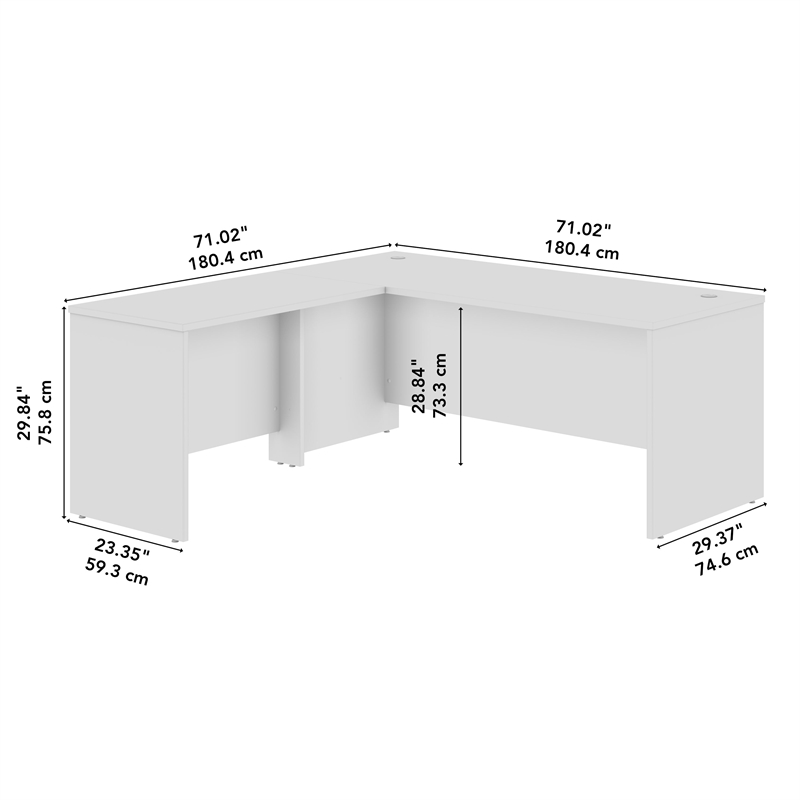 Bowery Hill 72W x 30D L Shaped Desk in Natural Elm - Engineered Wood